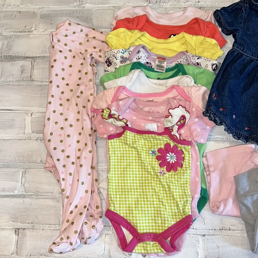Babygirl 3/6m spring & summer onesie top footie bundle!!